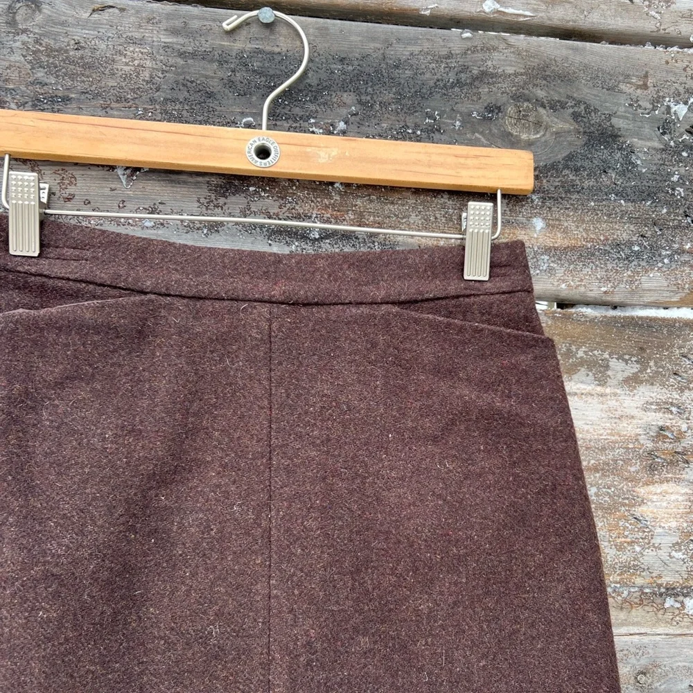 4 GAP Wool Blend Dark Brown Lined Mini Skirt Buttom Closure Women’s